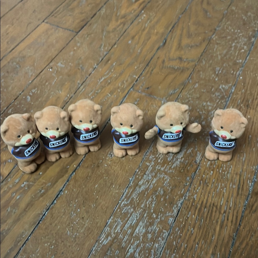 Tan Velveteen Snickers Bear Set - 6 Bears